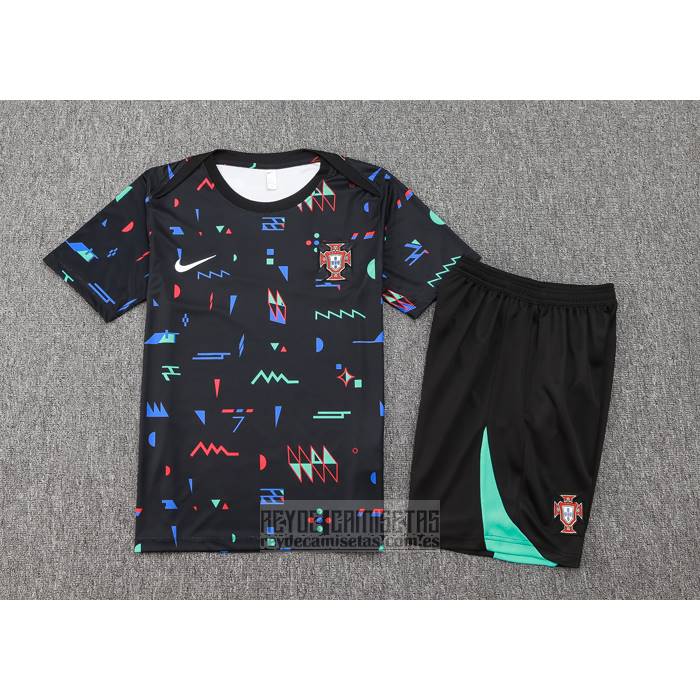 Chandal del Portugal Manga Corta 2024-2025 Negro - Pantalon Corto